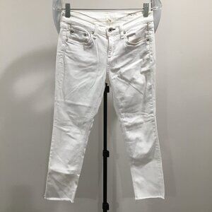 RAG & BONE White DRE CAPRI Fray Edge Hem 5 Pocket Ankle/Crop Jeans